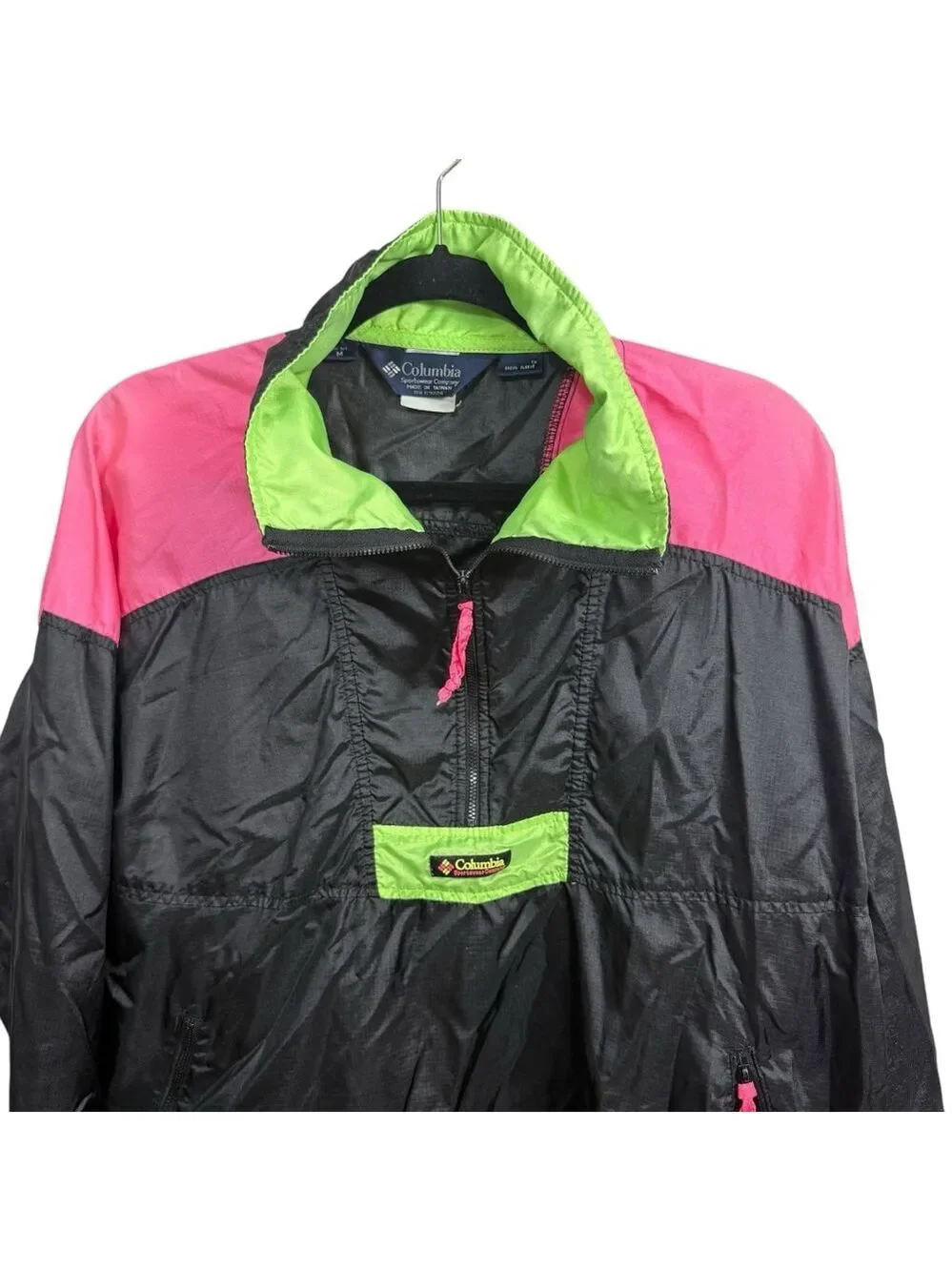 Vintage Columbia Jacket Size M Black Pink